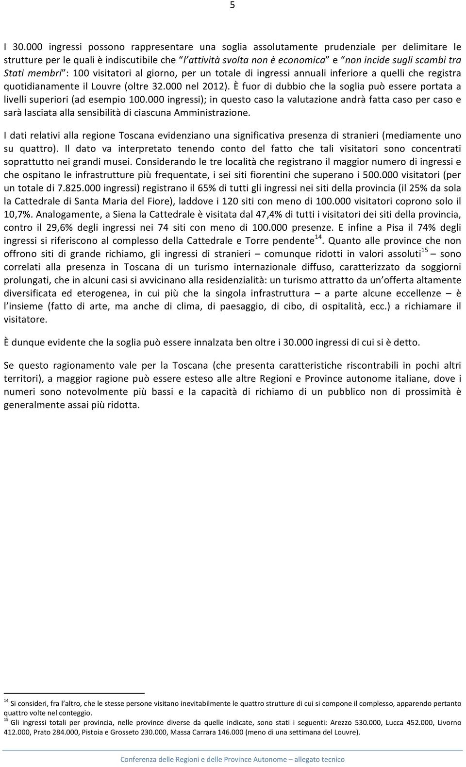 Stati membri : 100 visitatori al giorno, per un totale di ingressi annuali inferiore a quelli che registra quotidianamente il Louvre (oltre 32.000 nel 2012).