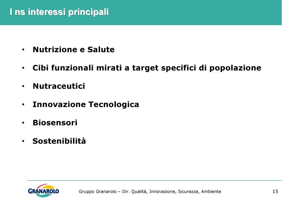 specifici di popolazione Nutraceutici