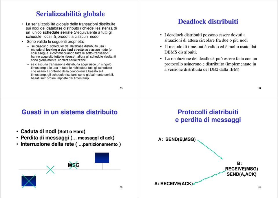 Sono valide le seguenti proprietà: se ciascuno scheduler del database distribuito usa il metodo di locking a due fasi stretto su ciascun nodo (e così esegue il commit quando tutte le