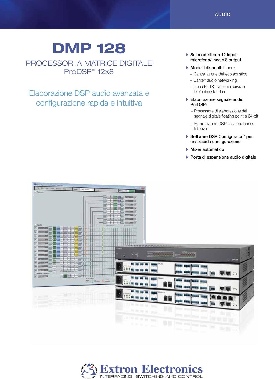 servizio telefonico standard AAElaborazione segnale audio ProDSP: Processore di elaborazione del segnale digitale floating point a -bit