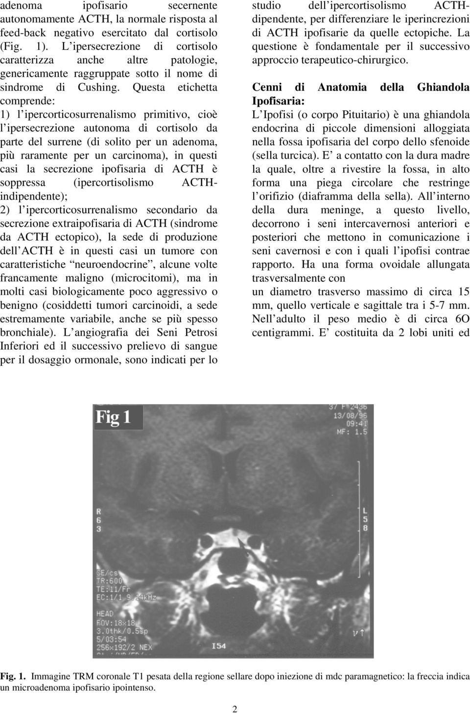 Questa etichetta comprende: 1) l ipercorticosurrenalismo primitivo, cioè l ipersecrezione autonoma di cortisolo da parte del surrene (di solito per un adenoma, più raramente per un carcinoma), in