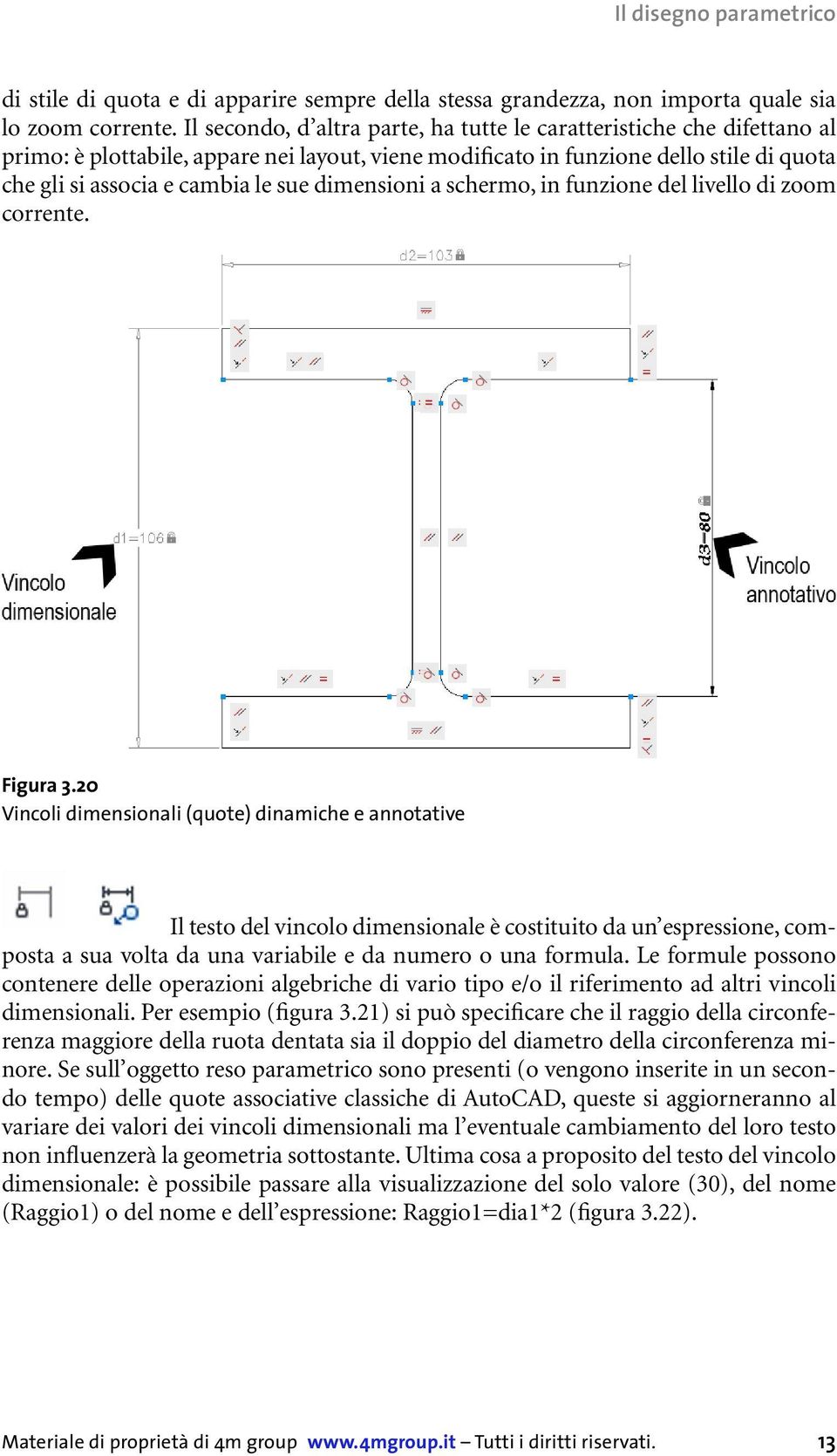 dimensioni a schermo, in funzione del livello di zoom corrente. Figura 3.