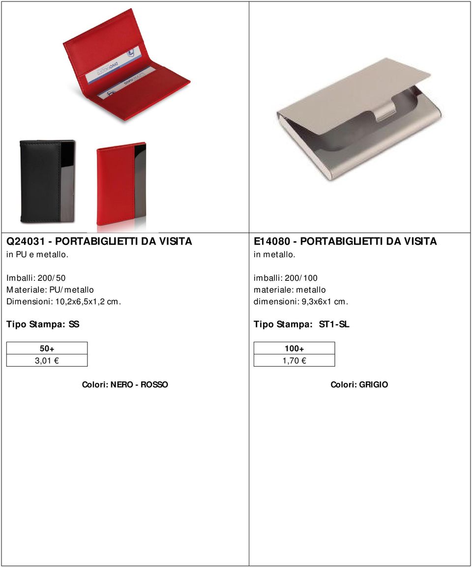 Tipo Stampa: SS 50+ 3,01 Colori: NERO - ROSSO E14080 - PORTABIGLIETTI DA