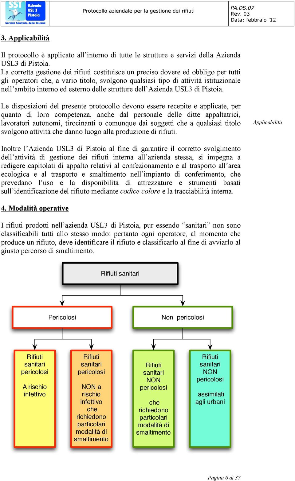 delle strutture dell Azienda USL3 di Pistoia.