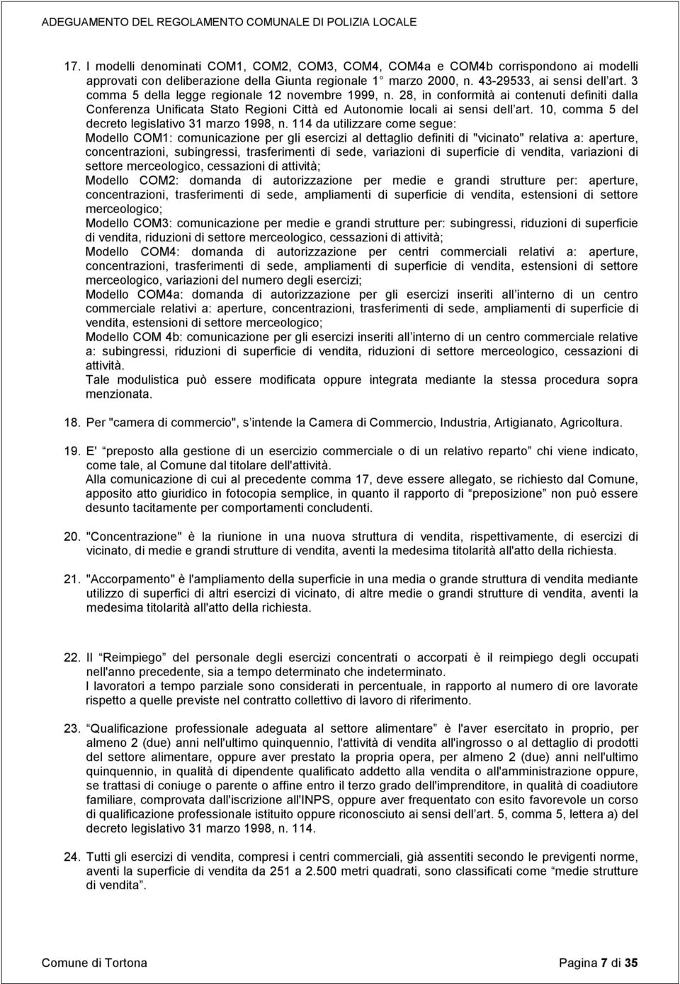 10, comma 5 del decreto legislativo 31 marzo 1998, n.