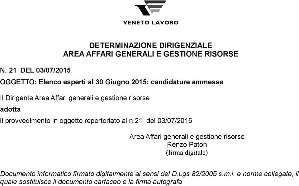 oggetto repertoriato al n.