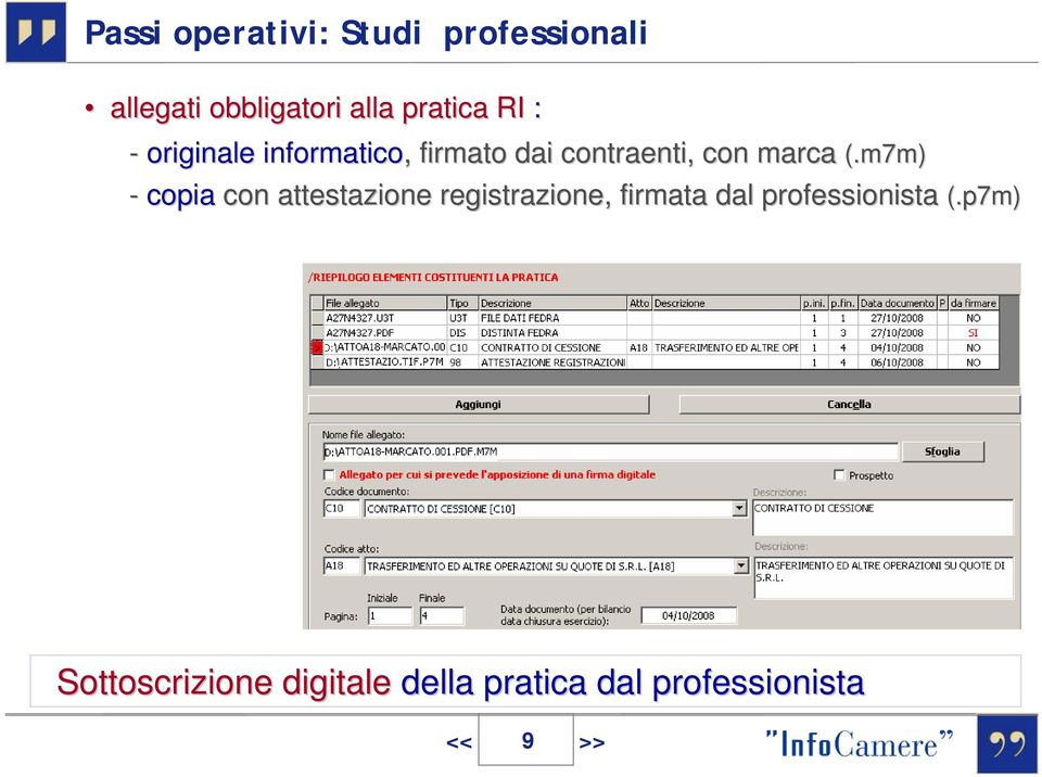 m7m) - copia con attestazione registrazione, firmata dal