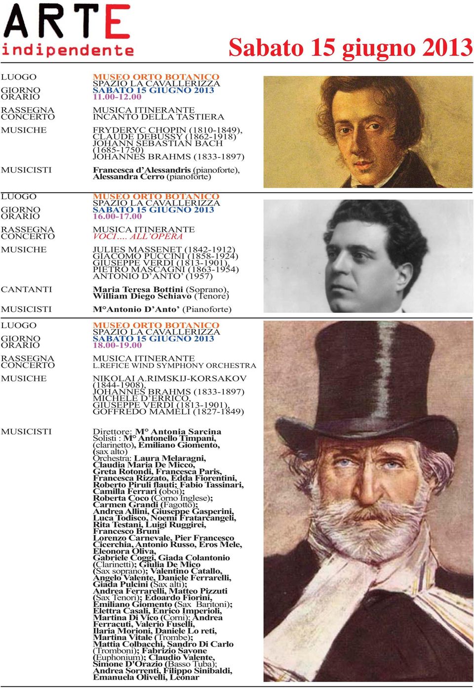 ALL OPERA JULIES MASSENET (1842-1912) GIACOMO PUCCINI (1858-1924) GIUSEPPE VERDI (1813-1901), PIETRO MASCAGNI (1863-1954) ANTONIO D ANTO (1957) CANTANTI Maria Teresa Bottini (Soprano), William Diego