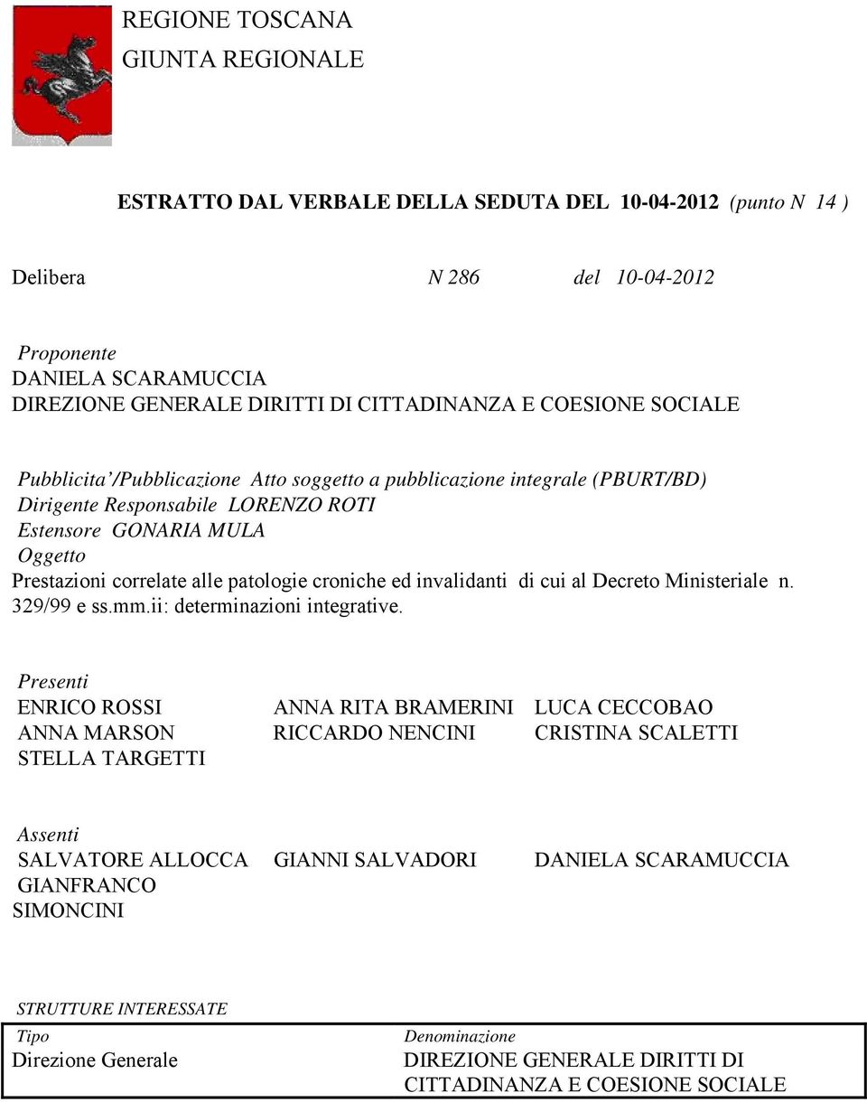 croniche ed invalidanti di cui al Decreto Ministeriale n. 329/99 e ss.mm.ii: determinazioni integrative.