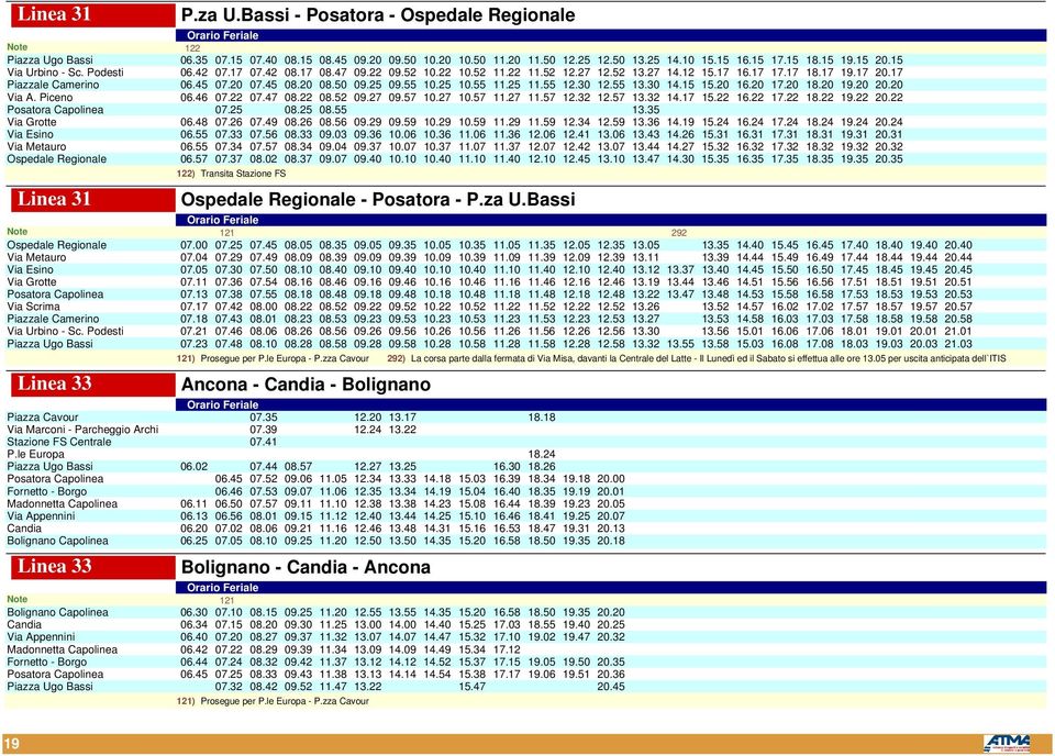 20 08.50 09.25 09.55 10.25 10.55 11.25 11.55 12.30 12.55 13.30 14.15 15.20 16.20 17.20 18.20 19.20 20.20 Via A. Piceno 06.46 07.22 07.47 08.22 08.52 09.27 09.57 10.27 10.57 11.27 11.57 12.32 12.57 13.