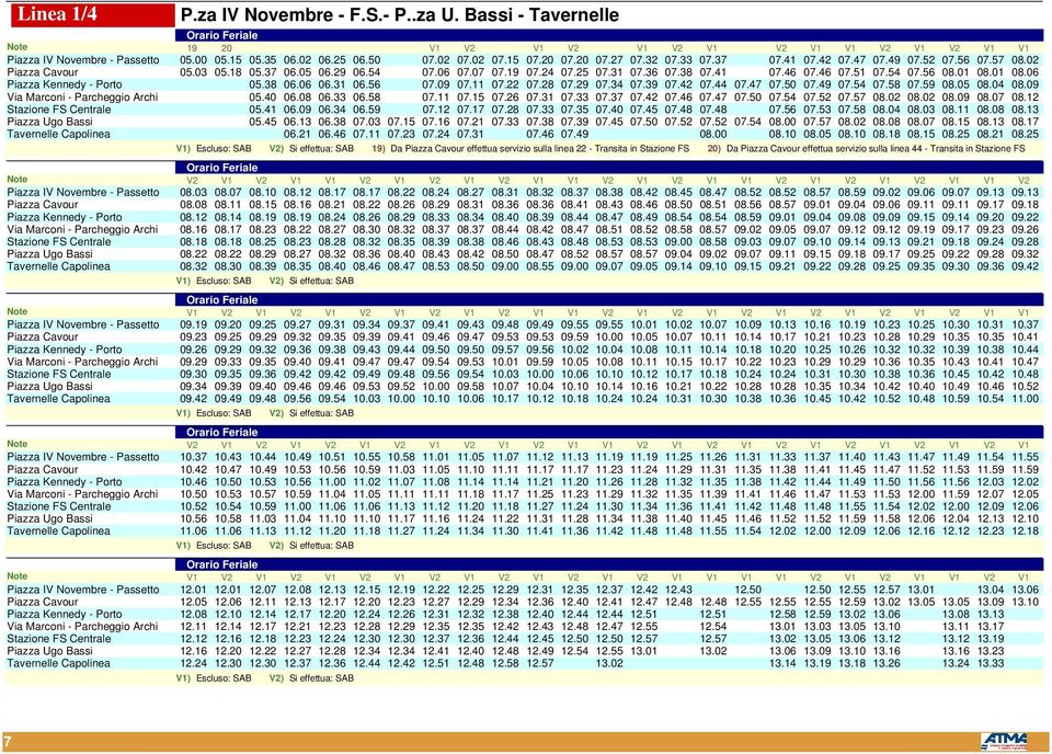 54 07.56 08.01 08.01 08.06 Piazza Kennedy - Porto 05.38 06.06 06.31 06.56 07.09 07.11 07.22 07.28 07.29 07.34 07.39 07.42 07.44 07.47 07.50 07.49 07.54 07.58 07.59 08.05 08.04 08.