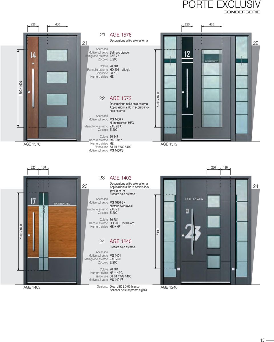 aniglione esterno 23 AGE 1403 MS 4686 SK cristallo Swarovski 24 1500 1600 Decoro esterno HD 206 rovere oro + HF 24 AGE