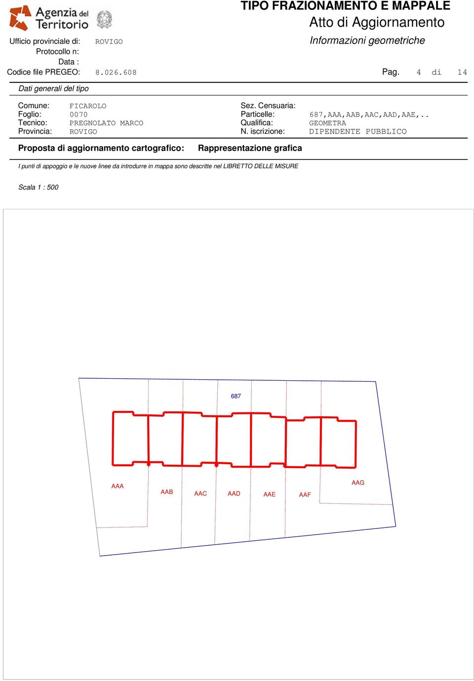 grafica I punti di appoggio e le nuove linee da introdurre in mappa