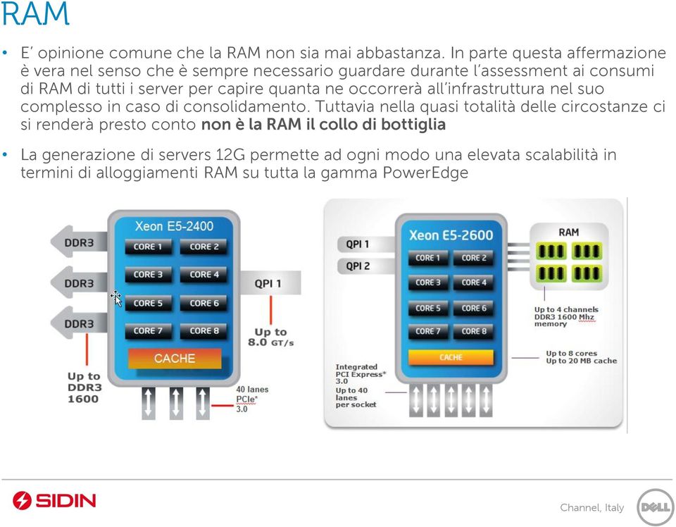 server per capire quanta ne occorrerà all infrastruttura nel suo complesso in caso di consolidamento.