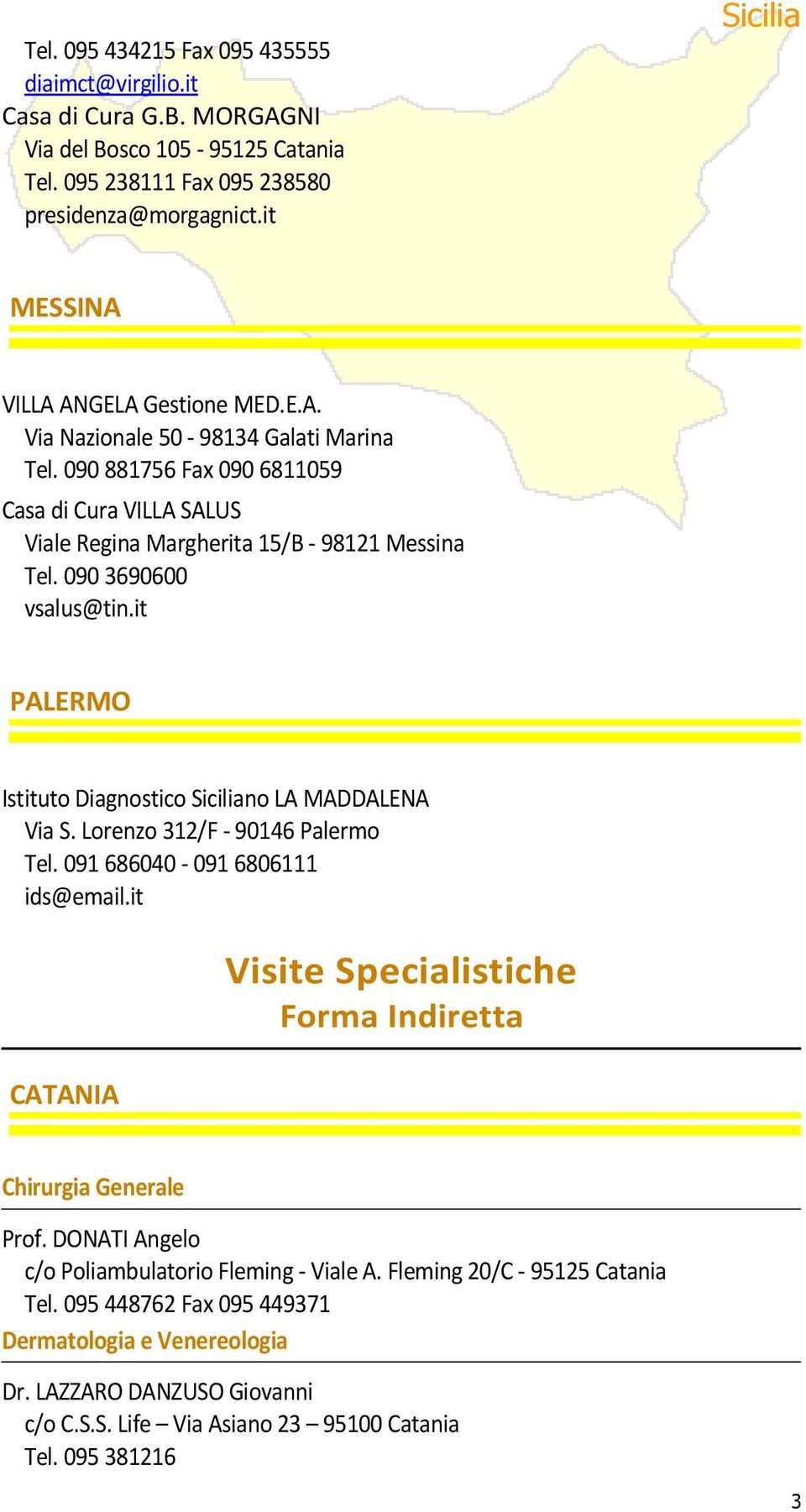 it PALERMO Istituto Diagnostico no LA MADDALENA Via S. Lorenzo 312/F - 90146 Palermo Tel. 091 686040-091 6806111 ids@email.it CATANIA Visite Specialistiche Forma Indiretta Chirurgia Generale Prof.