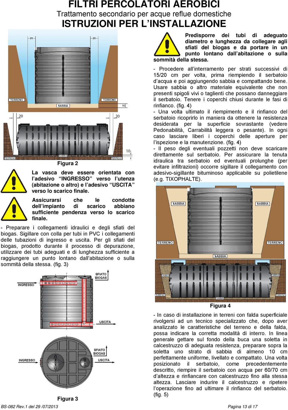 Sigillare con colla per tubi in PVC i collegamenti delle tubazioni di ingresso e uscita.