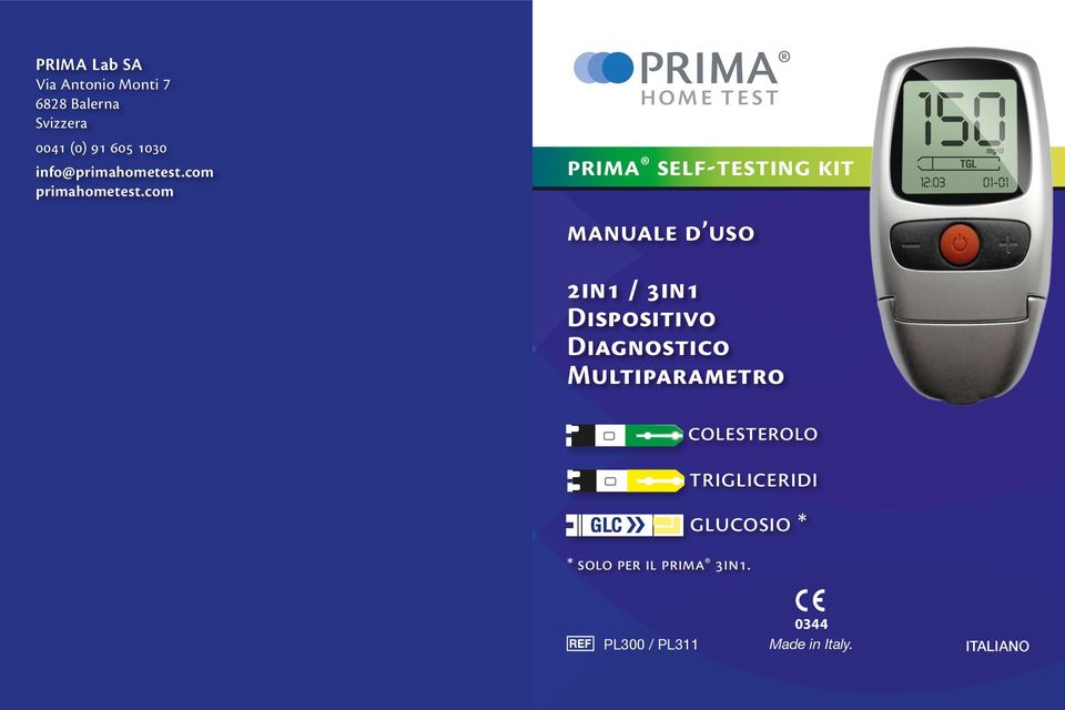 com prima self-testing kit manuale d uso 2in1 / 3in1 Dispositivo Diagnostico