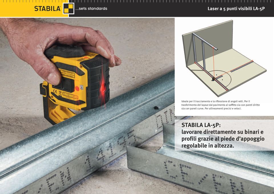 Per il trasferimento del layout dal pavimento al soffitto sia con pareti diritte