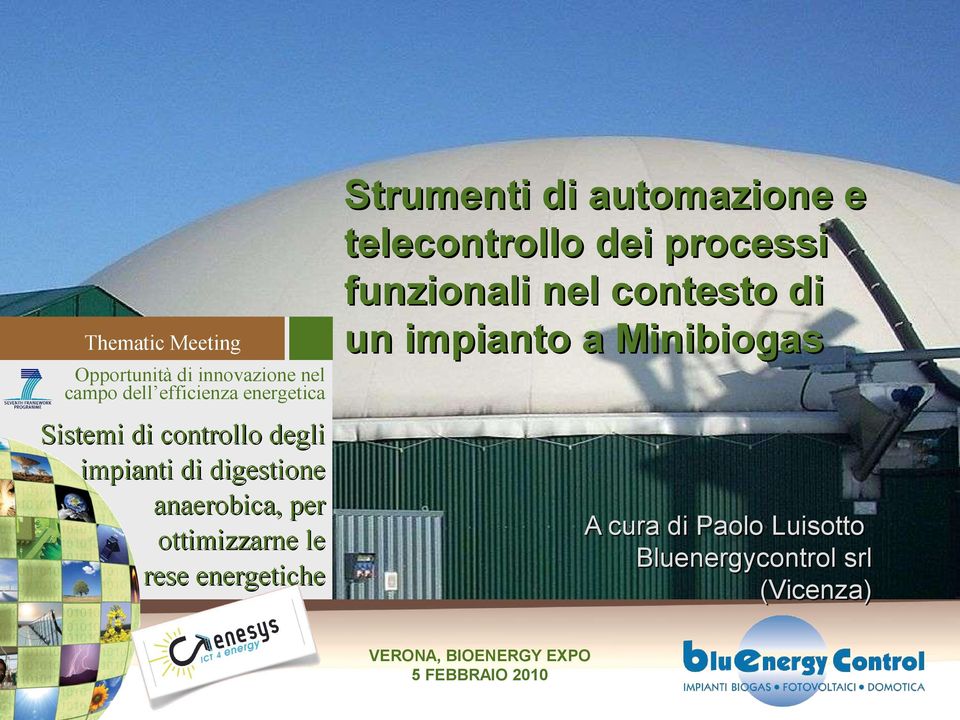 Strumenti di automazione e telecontrollo dei processi funzionali nel contesto di un impianto a