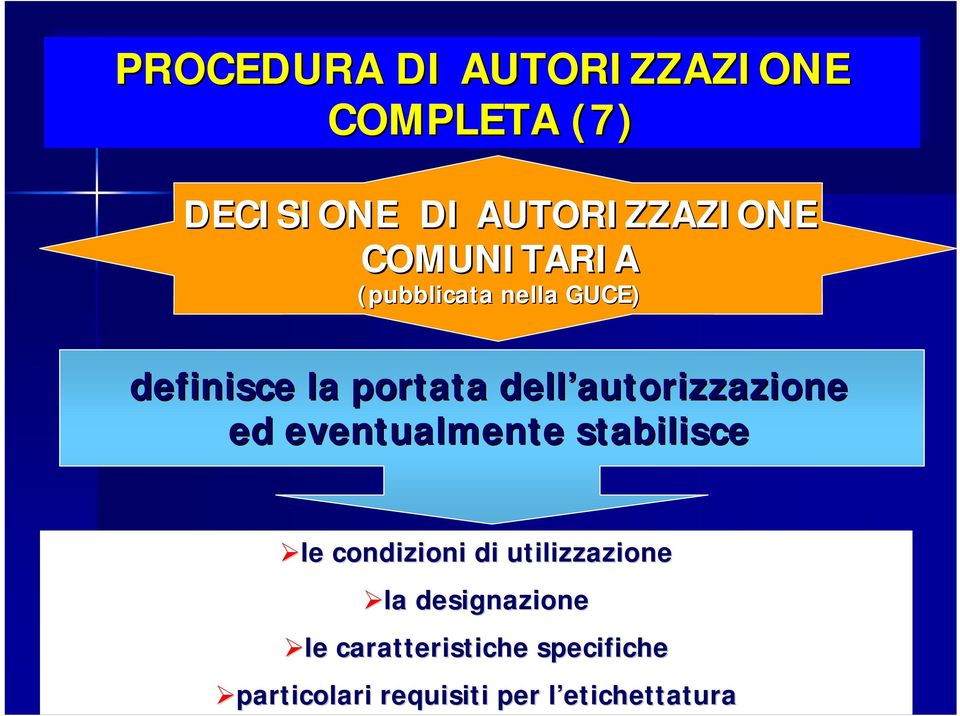 autorizzazione ed eventualmente stabilisce le condizioni di utilizzazione