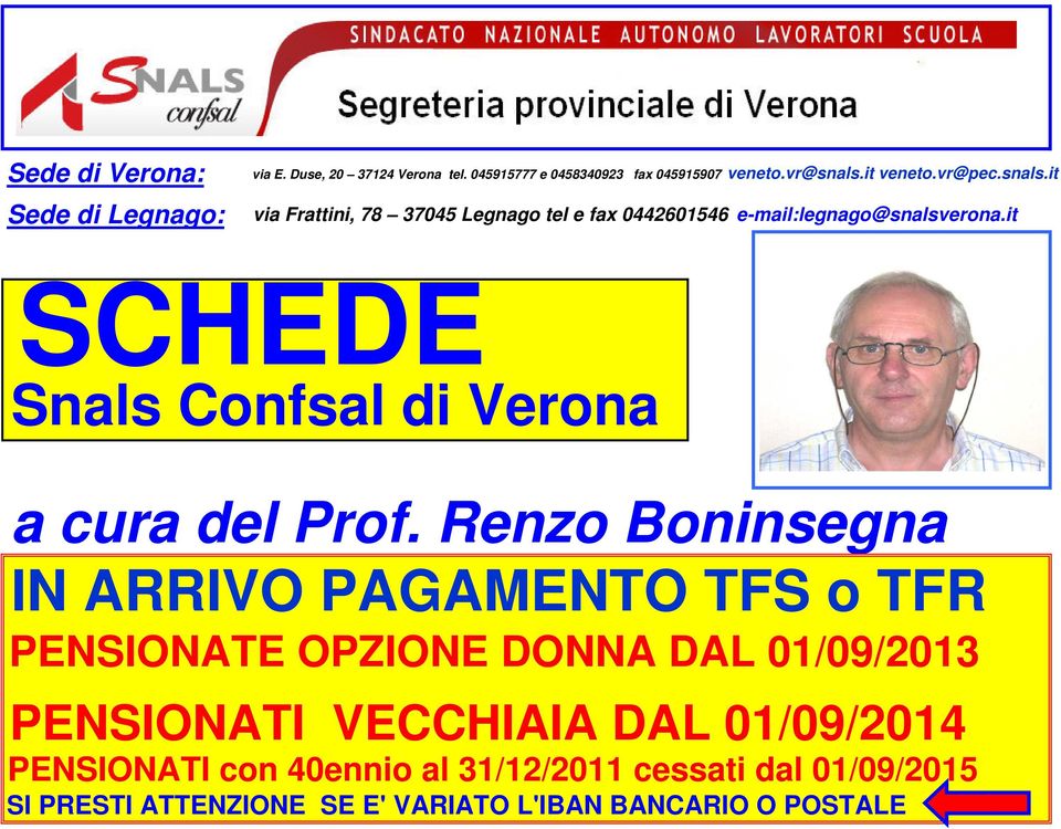 it SCHEDE Snals Confsal di Verona a cura del Prof.