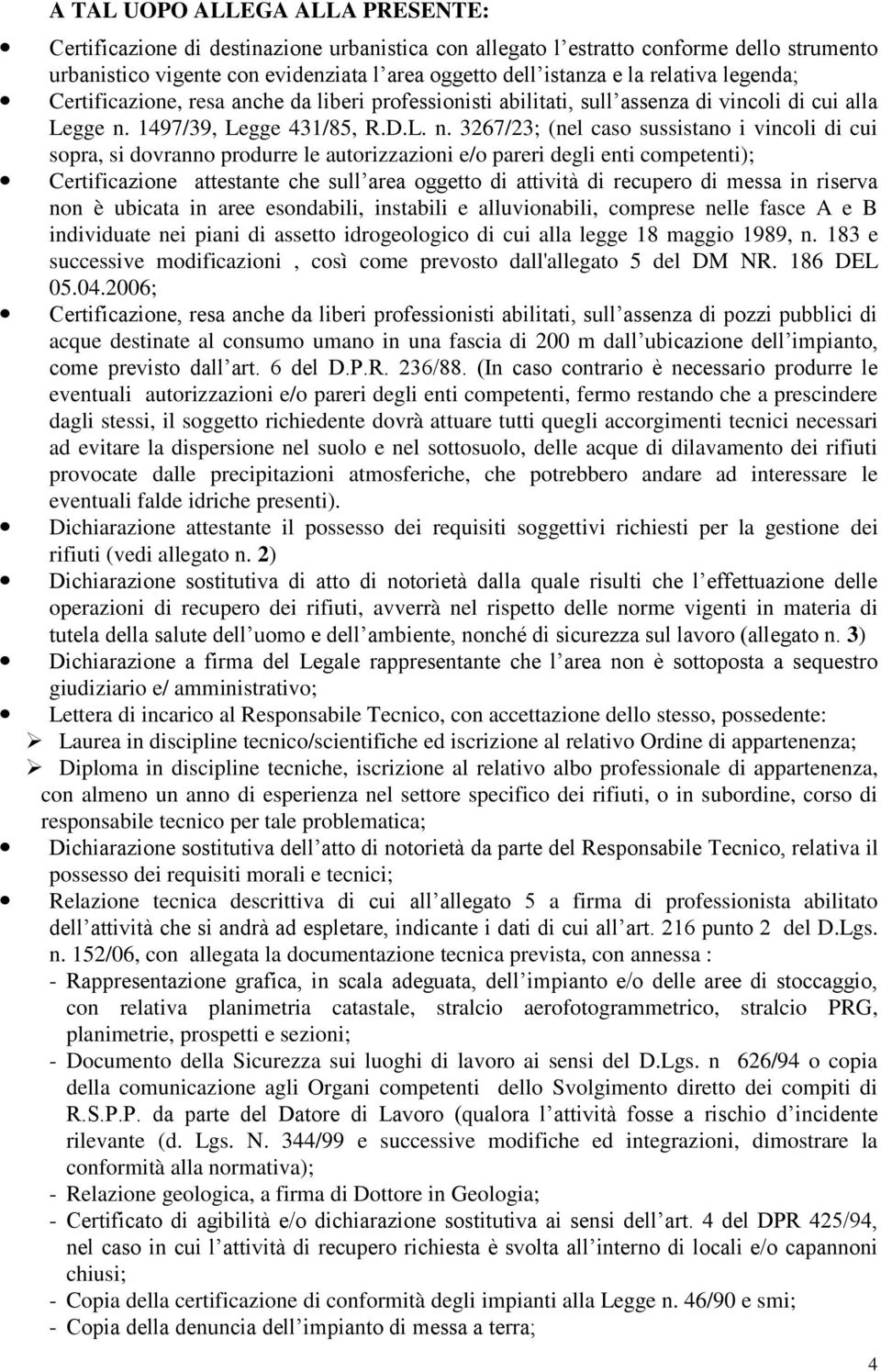 1497/39, Legge 431/85, R.D.L. n.