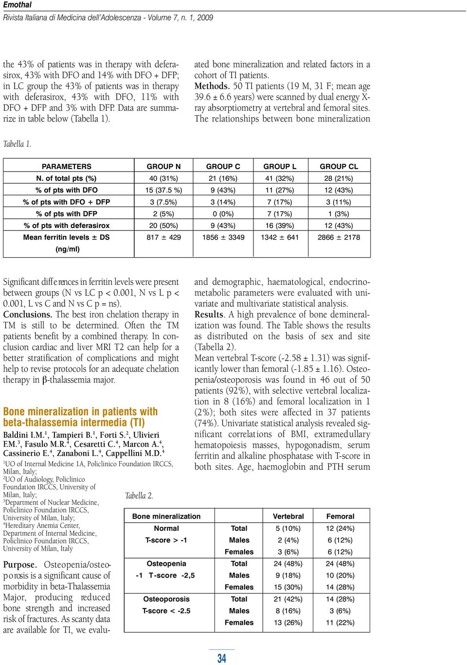 with DFP. Data are summarize in table below (Tabella ). P u r p o s e.