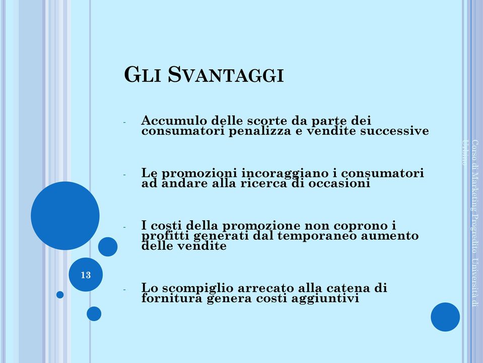 occasioni - I costi della promozione non coprono i profitti generati dal temporaneo