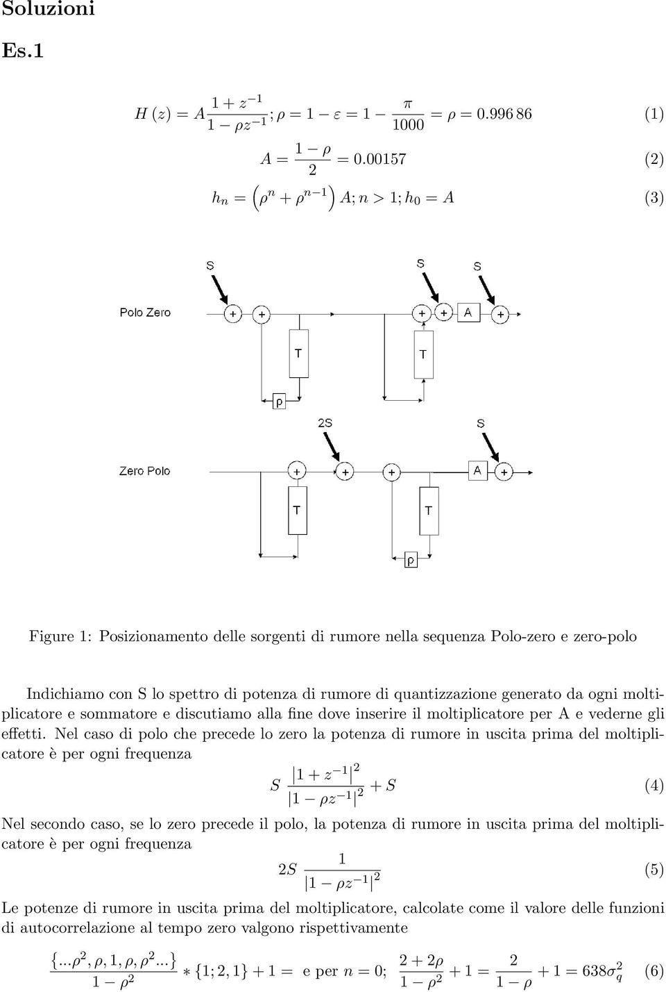 quantizzazione generato da ogni moltiplicatore e sommatore e discutiamo alla fine dove inserire il moltiplicatore per A e vederne gli effetti.