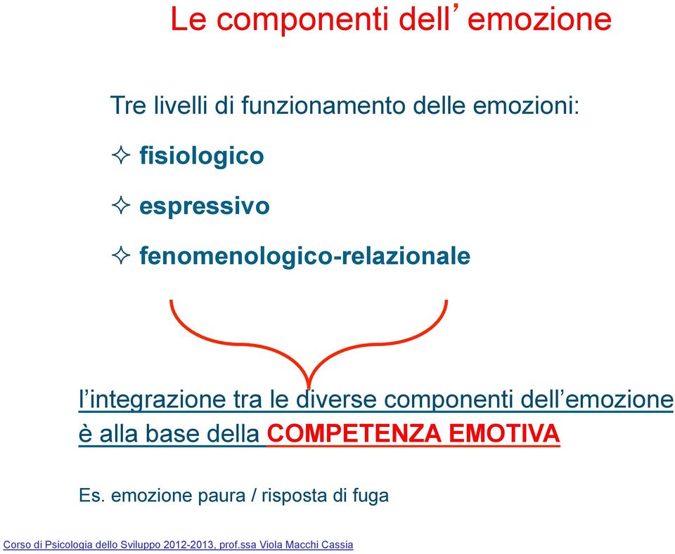 componenti dell emozione è alla base della COMPETENZA EMOTIVA Es.