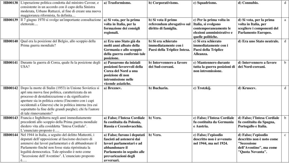 HB00142 Dopo l morte i Stlin (1953) in Unione Sovieti si prì un nuov fse politi, rtterizzt un proesso i estlinizzzione e signifitive perture si in politi ester (l'inontro on i pi oientli Ginevr) he