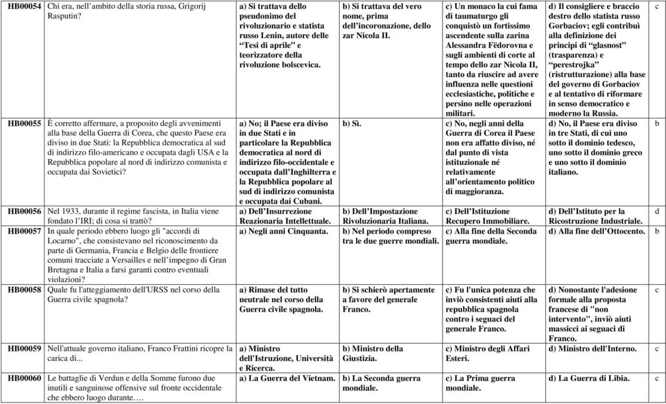 inirizzo omunist e oupt i Sovietii? HB00056 Nel 1933, urnte il regime fsist, in Itli viene fonto l IRI; i os si trttò?