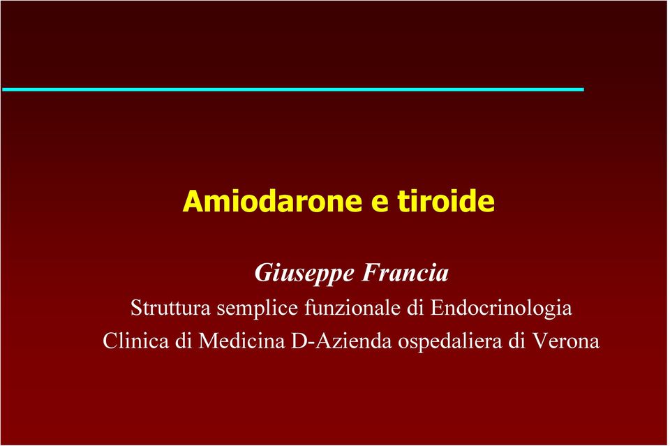 funzionale di Endocrinologia