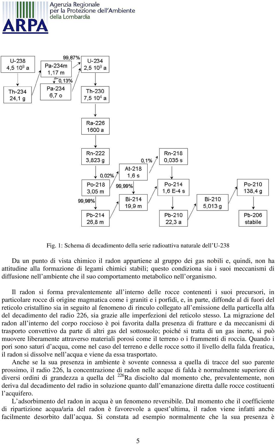 Il radon si forma prevalentemente all interno delle rocce contenenti i suoi precursori, in particolare rocce di origine magmatica come i graniti e i porfidi, e, in parte, diffonde al di fuori del