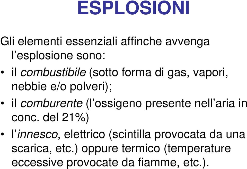 ossigeno presente nell aria in conc.