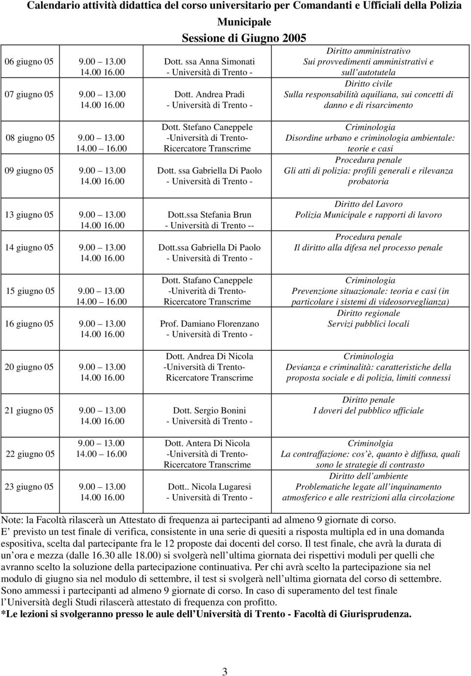 Andrea Pradi Diritto amministrativo Sui provvedimenti amministrativi e sull autotutela Diritto civile Sulla responsabilità aquiliana, sui concetti di danno e di risarcimento 08 giugno 05 9.00 13.