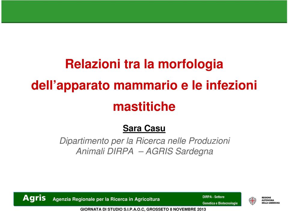 mastitiche Sara Casu Dipartimento per