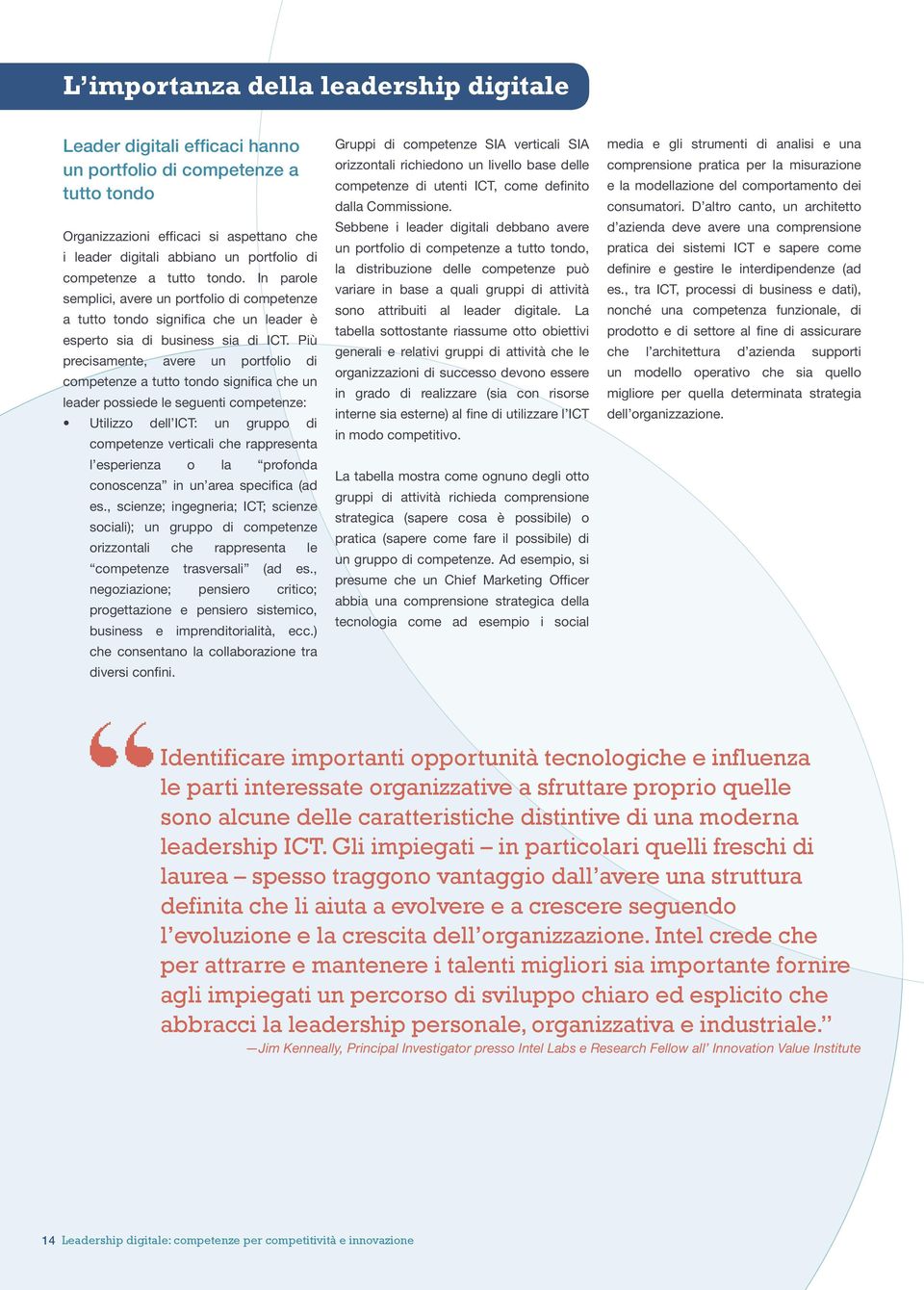 Più precisamente, avere un portfolio di competenze a tutto tondo significa che un leader possiede le seguenti competenze: Utilizzo dell ICT: un gruppo di competenze verticali che rappresenta l