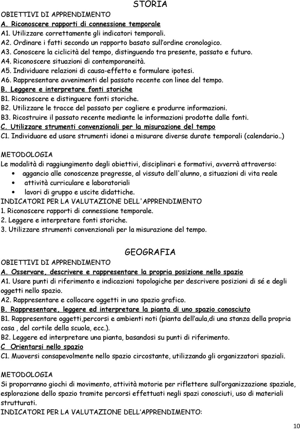 Rappresentare avvenimenti del passato recente con linee del tempo. B. Leggere e interpretare fonti storiche B1. Riconoscere e distinguere fonti storiche. B2.