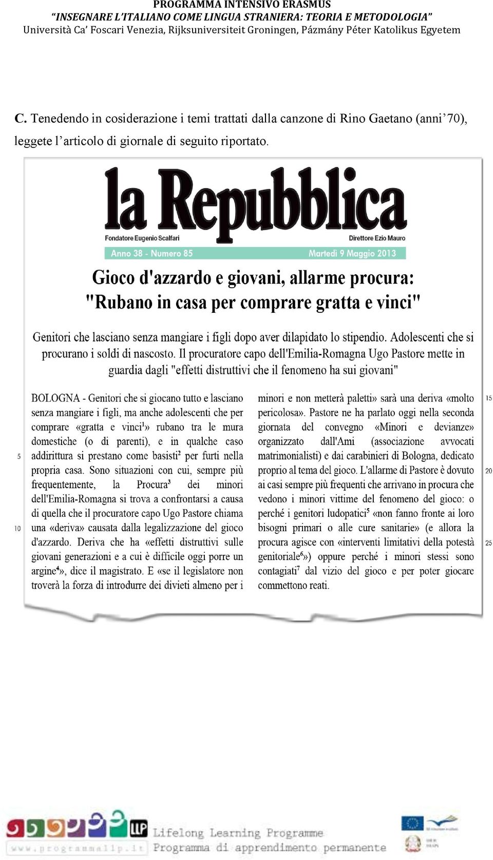 Rino Gaetano (anni 70), leggete l