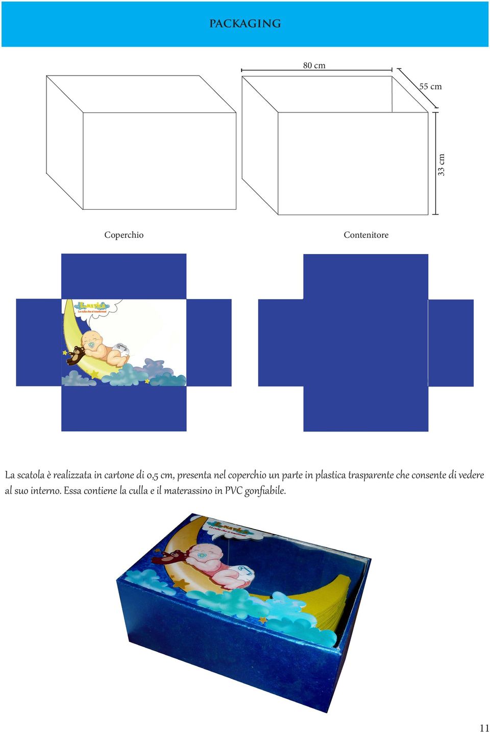 parte in plastica trasparente che consente di vedere al suo