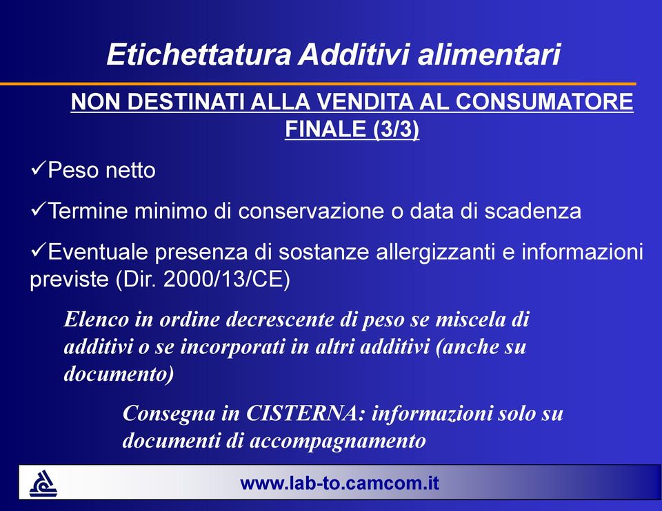 informazioni previste (Dir.