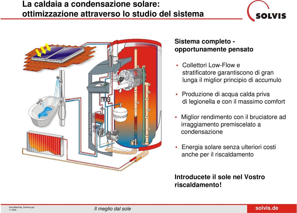 priva di legionella e con il massimo comfort Miglior rendimento con il bruciatore ad irraggiamento premiscelato a condensazione