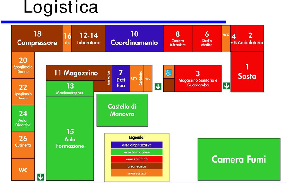 Dott Bua 5 Archivioi wc 3 Magazzino Sanitario e Guardaroba 1 Sosta 24 Aula Didattica 26 Cucinetta wc 15 Aula