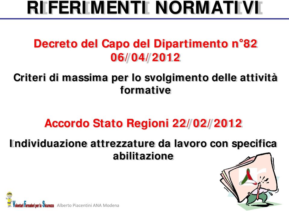 attività formative Accordo Stato Regioni 22/02/2012