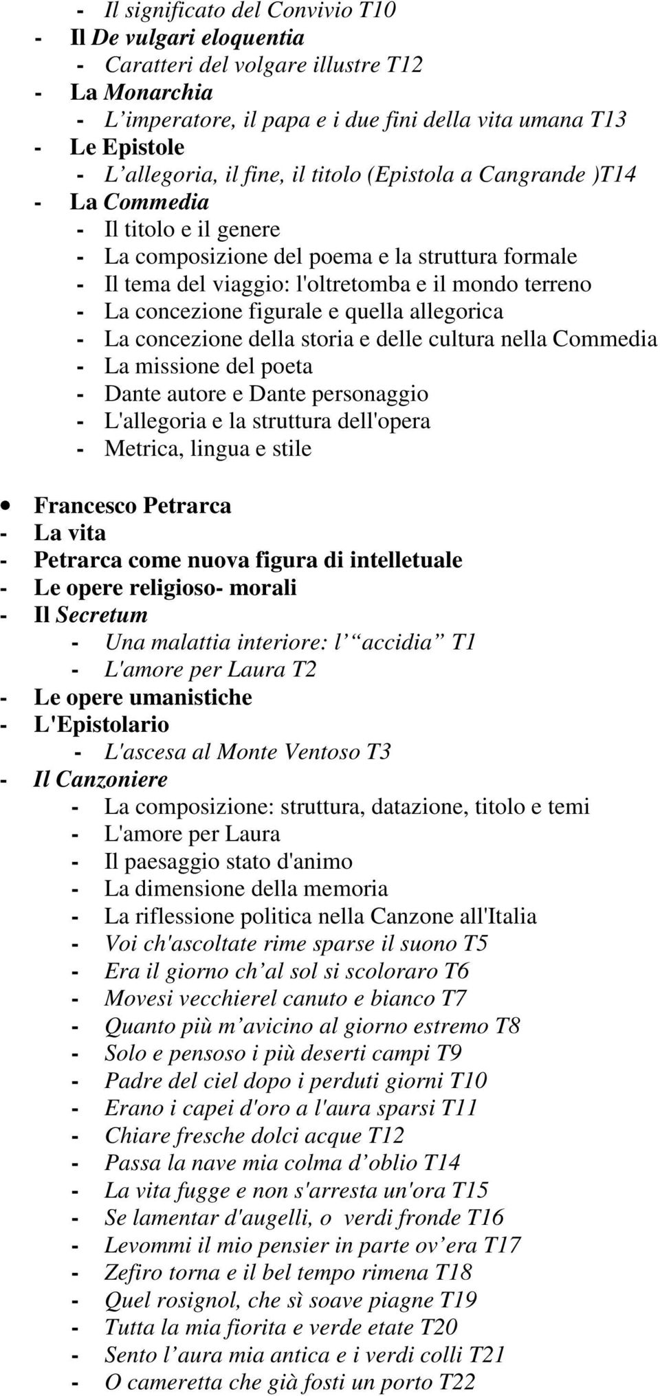 concezione figurale e quella allegorica - La concezione della storia e delle cultura nella Commedia - La missione del poeta - Dante autore e Dante personaggio - L'allegoria e la struttura dell'opera