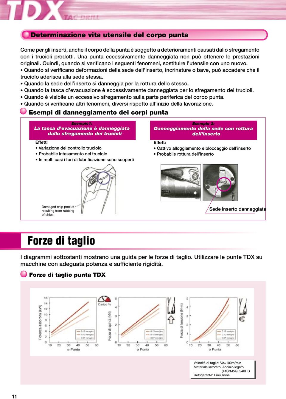 Quando si verificano deformazioni della sede dell inserto, incrinature o bave, può accadere che il truciolo aderisca alla sede stessa.