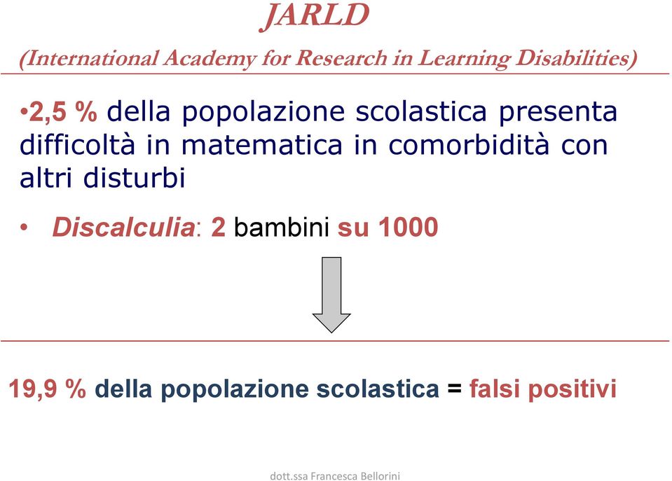 difficoltà in matematica in comorbidità con altri disturbi