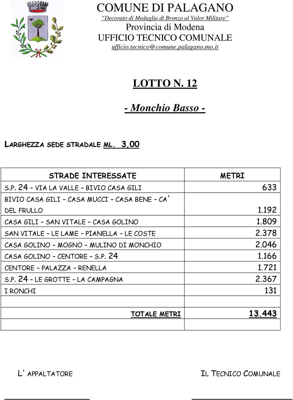 192 CASA GILI - SAN VITALE - CASA GOLINO 1.809 SAN VITALE - LE LAME - PIANELLA - LE COSTE 2.