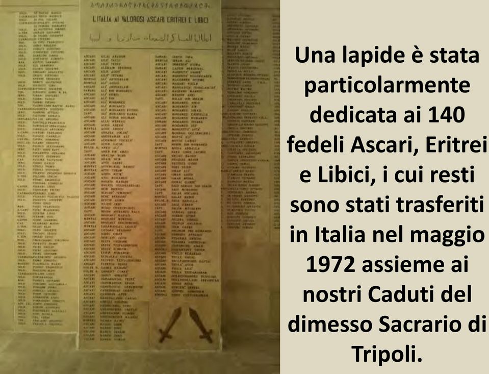 stati trasferiti in Italia nel maggio 1972 assieme